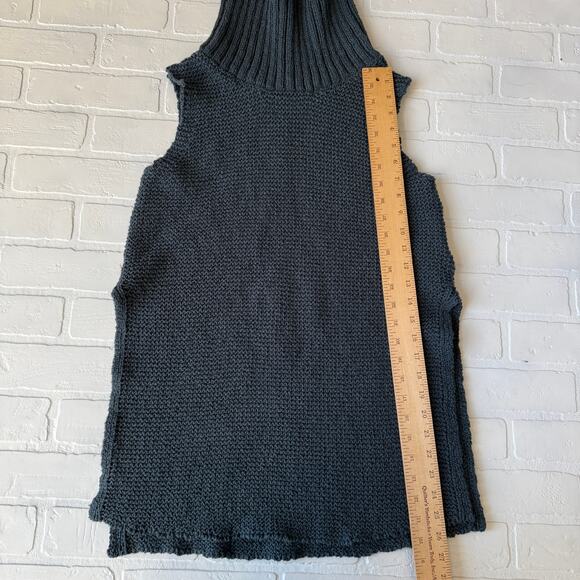 Soft Surroundings Paola Blue Knit Sleeveless Turtleneck Tunic Sweater Vest-sz M - Picture 7 of 7